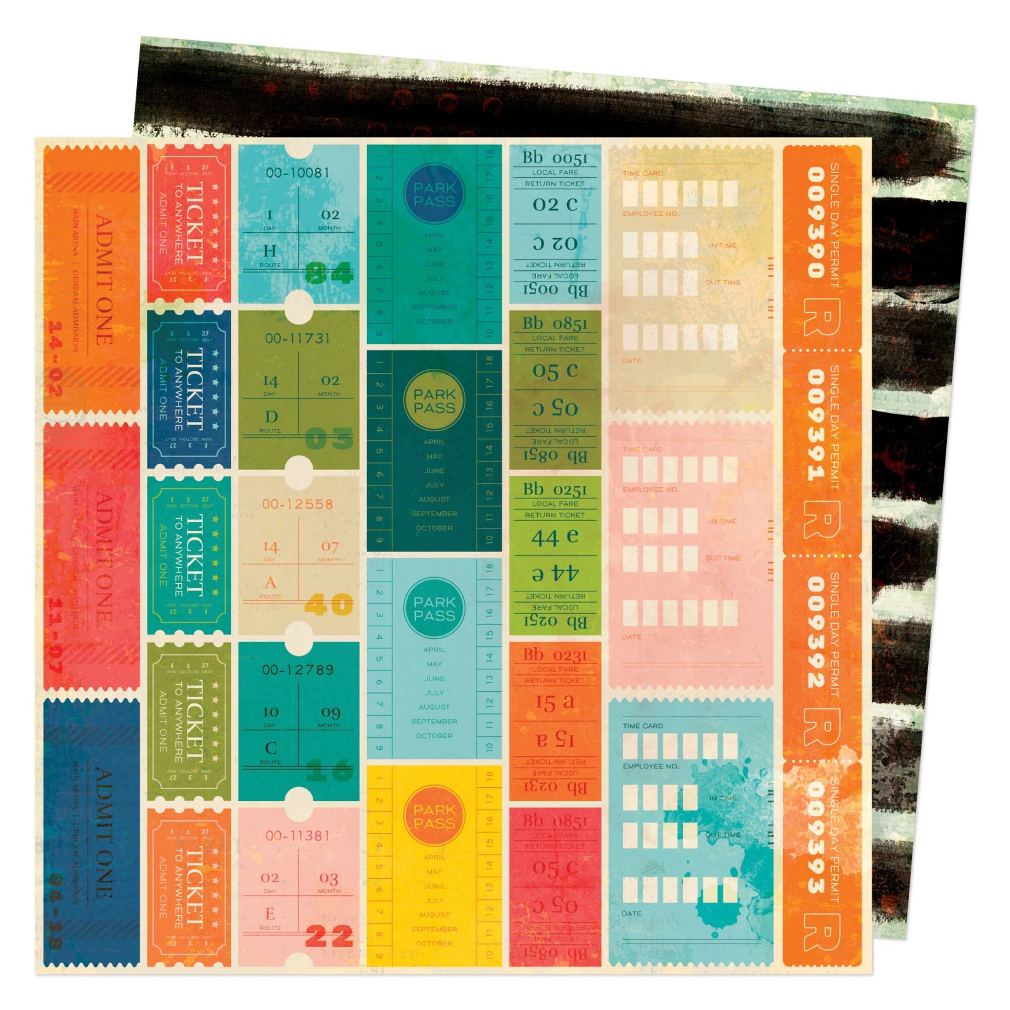 American Crafts™ Vicki Boutin Fernwood Tickets Please Double-Sided Cardstock, 12" x 12"